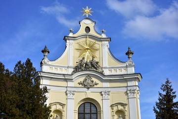 Fototapeta na wymiar Church of Holy trinity in Brno Kralovo Pole in Czech republic
