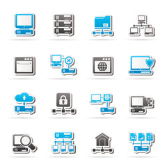 Server and network icons - vector icon set
