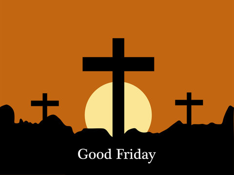 Illustration of Cross for Good Friday background