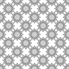 Black and White Seamless Ethnic Pattern