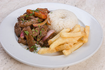 Peruvian food: lomo saltado.