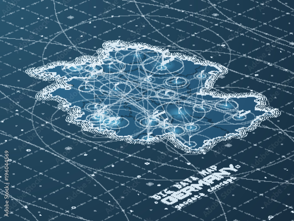 Fototapete Germany map big data visualization. Futuristic map infographic. Information aesthetics. Visual data complexity. Complex Deutschland data graphic visualization. Abstract data on map graph.