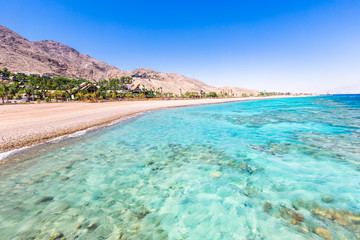 Eilat, Israel. Beautiful sea, beachs and mountais.