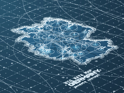 Germany map big data visualization. Futuristic map infographic. Information aesthetics. Visual data complexity. Complex Deutschland data graphic visualization. Abstract data on map graph.