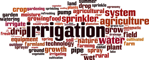 Irrigation word cloud
