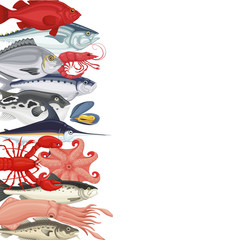 Seafood background banner