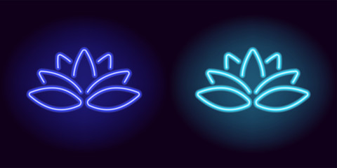 Neon blue and light-blue lotus