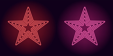 Neon red and pink star