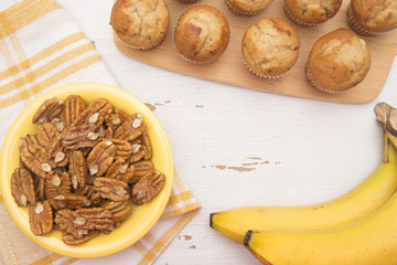 Classic Banana Nut Muffins with Space to Add a Title or Recipe