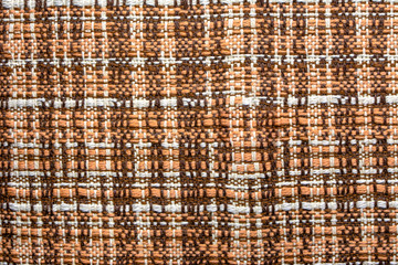 Brown woven texture, textile background, checkered pattern