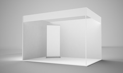 exhibition stand 3d rendering