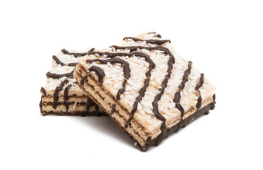 wafers with coconut chips isolated