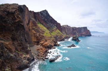Fototapeta na wymiar Cliffs of Ponta de Sao Lourenco peninsula - Madeira island