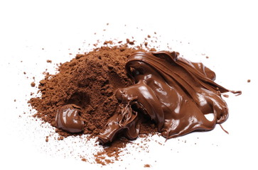 mixed pile cocoa and cream chocolate isolated on white