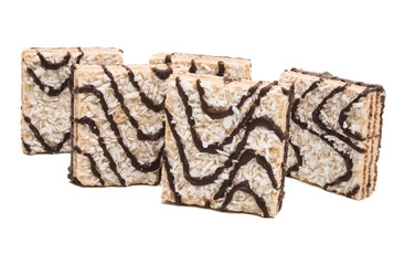 wafers with coconut chips isolated