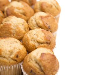 Classic Banana Nut Muffins on a White Background