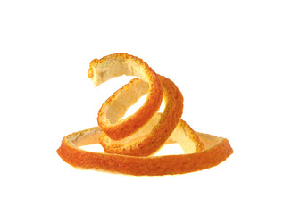 orange peel isolated on white background