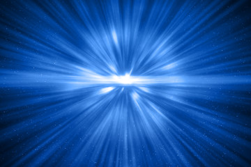 3D rendering, abstract cosmic explosion shockwave blue energy on black background, texture effect