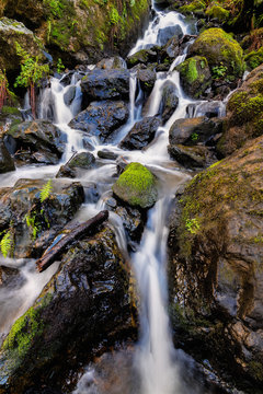 Small Waterfall in the Mountains of Northern California