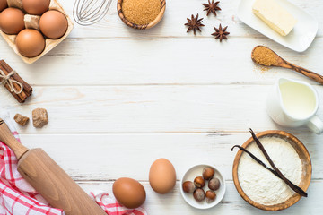 Baking background. top view. 