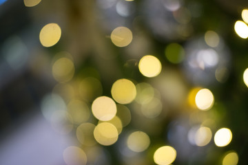 Defocused background, Light night bokeh abstract background, Glitter vintage lights background. Abstract Gold bokeh Christmas background. lens flare reflection beautiful circle glitter.