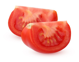 tomato slices isolated on white background