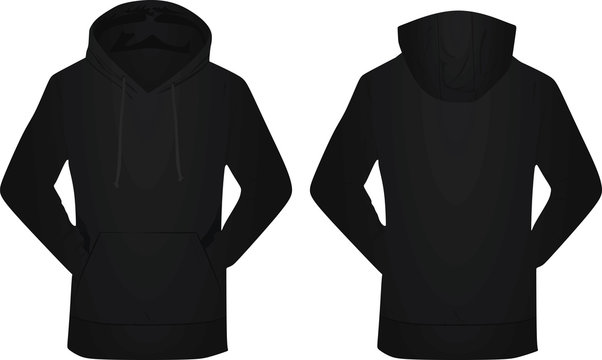 Black hoodie. vector illustration
