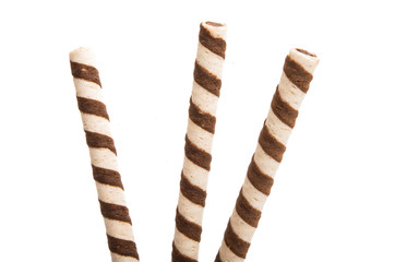 waffle sticks with chocolate isolated