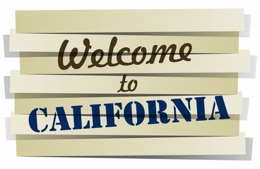 Abstract Welcome To California Banner vector Illustration