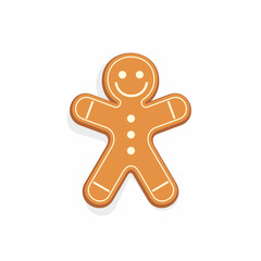 Gingerbread man isolated on white background