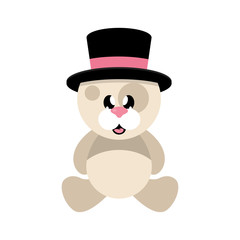 cartoon cute dog sitting in hat