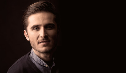 young man close up portrait