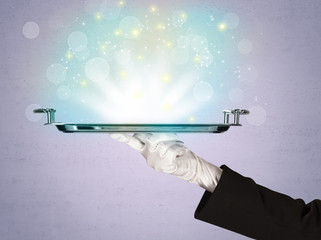 Bright lights presented on tray by waiter