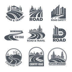 Logos with curved pathways and place for your text