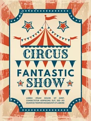 Fototapeten Retro poster. Invitation for circus magic show © ONYXprj