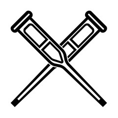 Crutch wooden. Icon