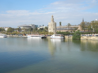 Torre de Oro on the Guadanquivir River in Seville, Spain