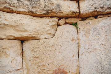 Mnajdra Temple within Hagar Qim megalithic complex. Qrendi, Malta. UNESCO World Heritage Site.