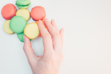 Assorted sweet pastel color macaroons