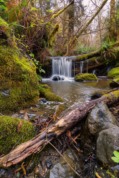 Small Waterfall in the Mountains of Northern California