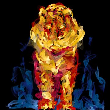 Grinning bright flame tiger