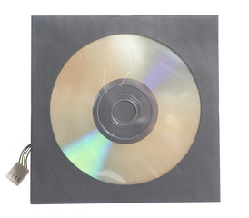 Fototapeta premium Blank DVD CD case and disc with cable