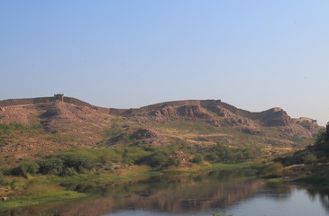 Mehrangarh Fort outer defence wall Jodhpur India