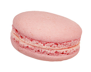Macaron (lemon orange blueberry blackberry mint raspberry peach chocolate) isolated on white background with clipping path