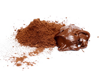 mixed pile cocoa and cream chocolate isolated on white