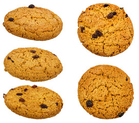 Cookies isolated on white background with clipping path