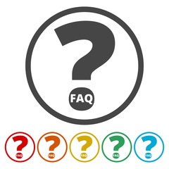 Frequently Asked Questions, FAQ icon, 6 Colors Included