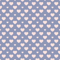 Vector hearts seamless pattern. Valentines day background. Blue and pink colors