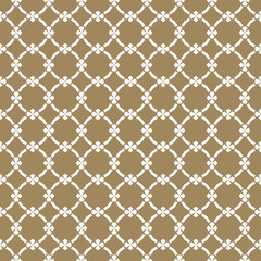 Naklejka premium Gold and white geometric seamless pattern in oriental style. Vector ornaments