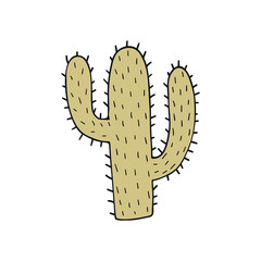 Cute hand drawn nursery poster with cactus in scandinavian style.